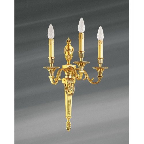 Lucien Gau Applique en bronze massif Louis XVI à trois lumières 16653 2