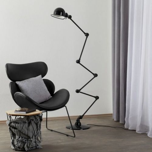 Jieldé Loft D9406 Zig-Zag – Lampadaire, 6 Bras Articulés de 40 cm, Réflecteur Ø15 cm