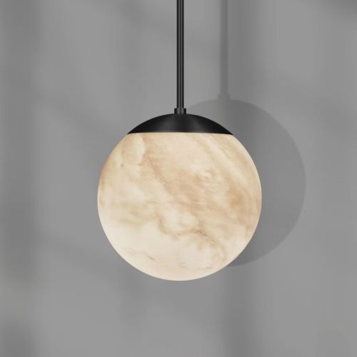 Globe Single – Pendelleuchte – Schwung – Glas nach Wahl – E14 LED – Ø 20 cm