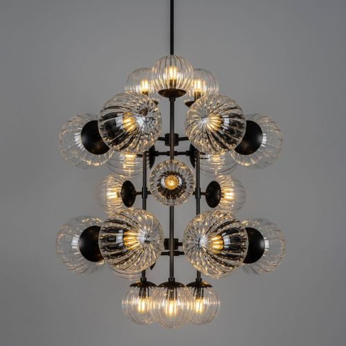 Glow – Kronleuchter / Pendelleuchte – Schwung – 21-flammig E14 – L 81 cm