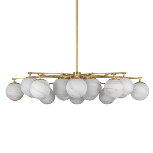 Orion Oval – Plafonnier / Suspension à tige – Schwung – 16 lumières E14 – L 155 cm