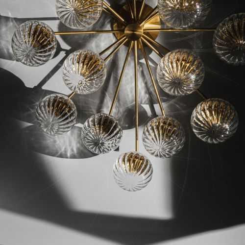 Orion Oval – Plafonnier / Suspension à tige – Schwung – 16 lumières E14 – L 155 cm