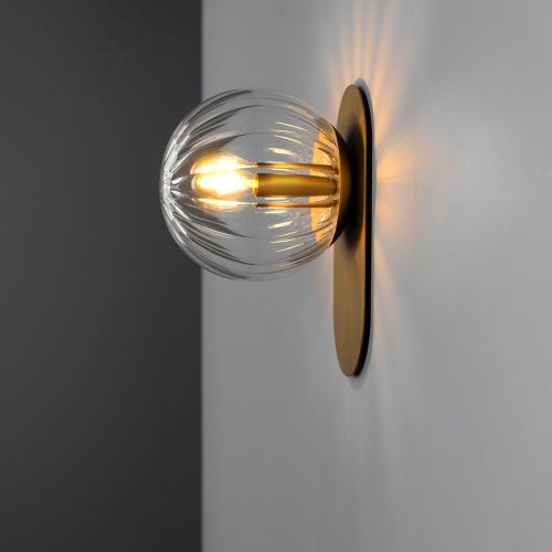 Adrion S – Wand- / Deckenleuchte – Schwung – Glaskugel – E14 LED – H 23 cm