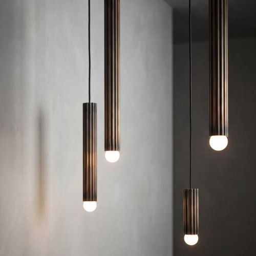 Vesta Single XLG – Suspension – Schwung – Laiton massif – LED E14 – H 431 cm 2