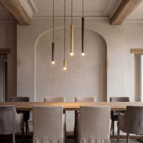 Vesta Single SM – Pendant Light – Schwung – Solid Brass – E14 LED – H 377 cm