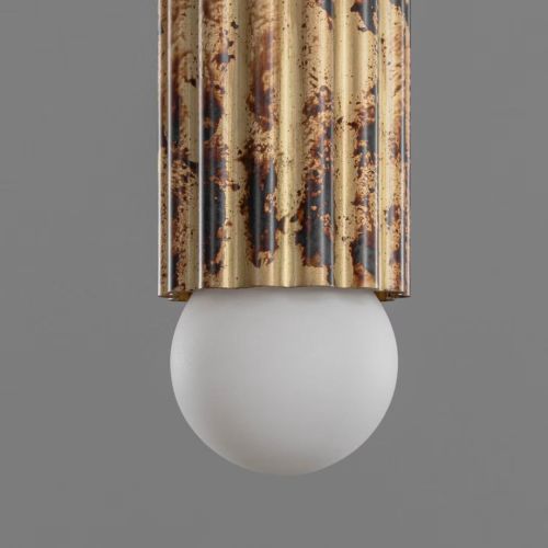 Vesta Single SM – Pendelleuchte – Schwung – Massives Messing – E14 LED – H 377 cm