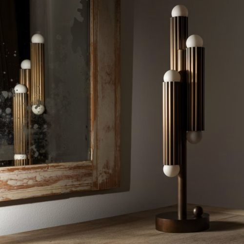 Vesta Table – Table Lamp – Schwung – Solid Brass – 6 E14 LEDs – H 61 cm 2