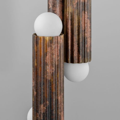 Vesta Pendant – Pendant Light – Schwung – Solid Brass – 6 E14 LEDs – H 102 to 192 cm
