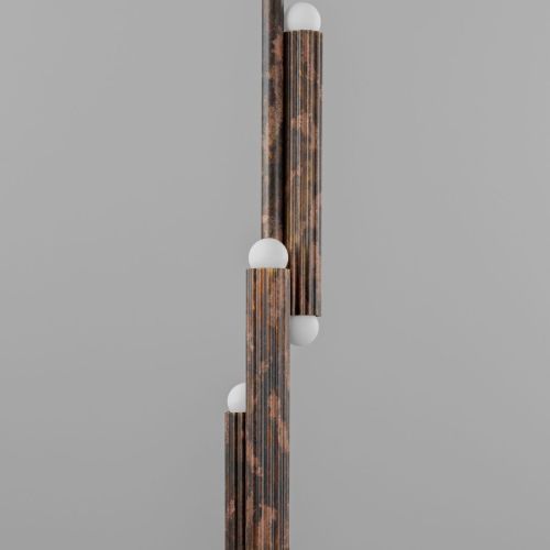 Vesta Pendant – Suspension – Schwung – Laiton massif – 6 LED E14 – H 102 à 192 cm