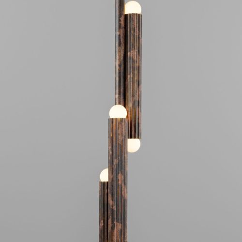 Vesta Pendant – Suspension – Schwung – Laiton massif – 6 LED E14 – H 102 à 192 cm