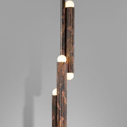 Vesta Pendant – Pendant Light – Schwung – Solid Brass – 6 E14 LEDs – H 102 to 192 cm
