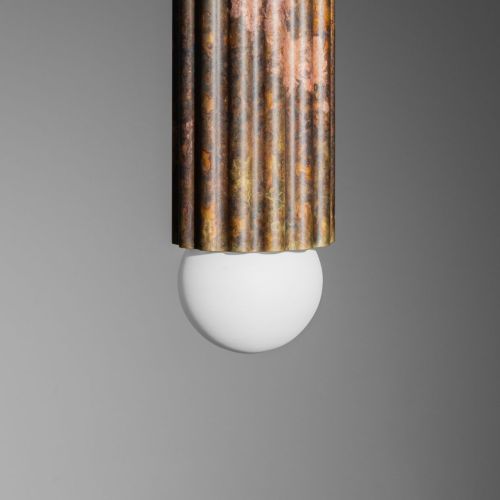Vesta Pendant – Suspension – Schwung – Laiton massif – 6 LED E14 – H 102 à 192 cm