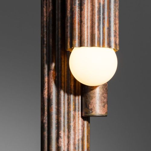 Vesta Pendant – Suspension – Schwung – Laiton massif – 6 LED E14 – H 102 à 192 cm