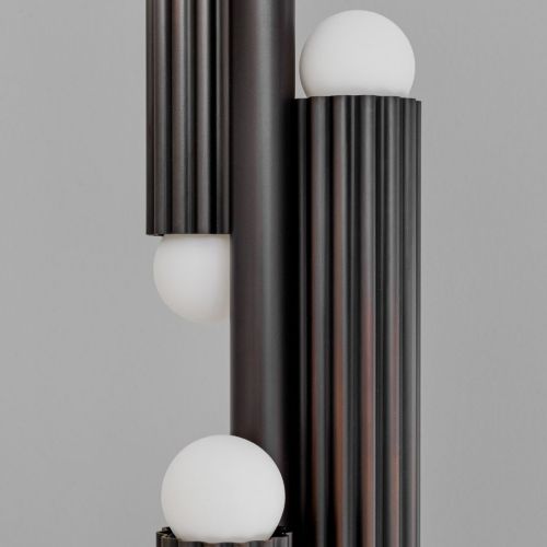 Vesta Pendant – Suspension – Schwung – Laiton massif – 6 LED E14 – H 102 à 192 cm