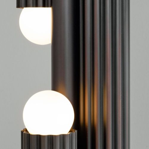 Vesta Pendant – Pendelleuchte – Schwung – Massives Messing – 6 E14 LEDs – H 102 bis 192 cm