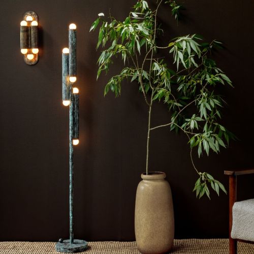 Vesta Floor – Floor Lamp – Schwung – Solid Brass – 6 E14 LEDs – H 153 cm