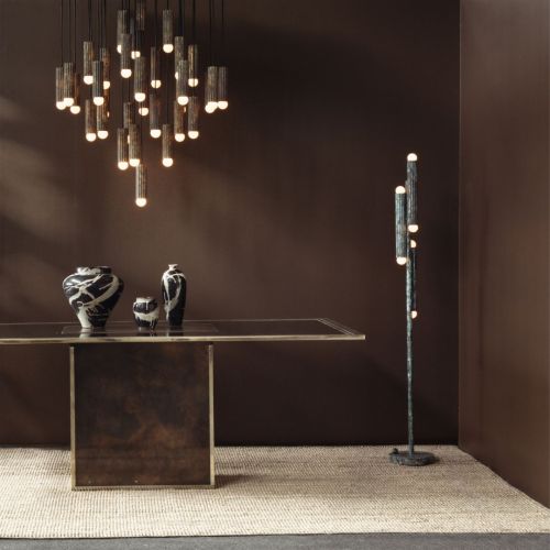Vesta Floor – Floor Lamp – Schwung – Solid Brass – 6 E14 LEDs – H 153 cm