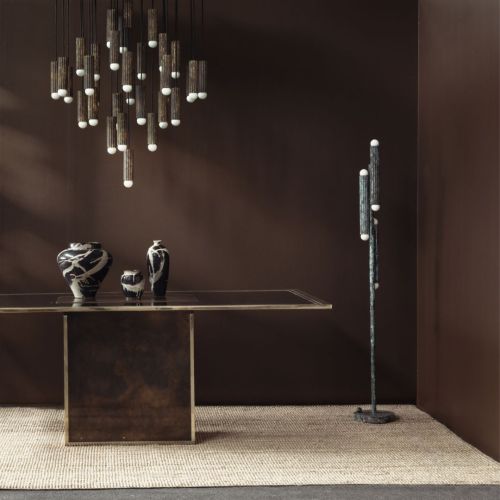 Vesta Floor – Floor Lamp – Schwung – Solid Brass – 6 E14 LEDs – H 153 cm