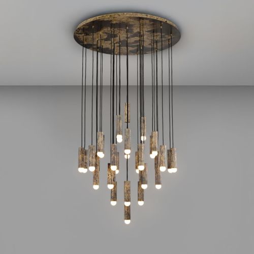 Vesta Cluster 32 – Chandelier / Pendant Light – Schwung – Solid Brass – E14 LED – Ø 90 cm
