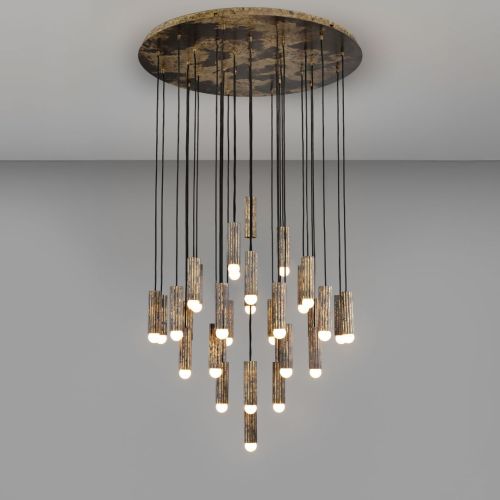 Vesta Cluster 32 – Chandelier / Pendant Light – Schwung – Solid Brass – E14 LED – Ø 90 cm