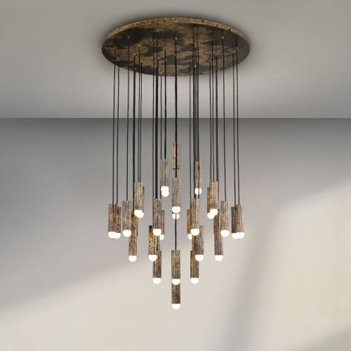 Vesta Cluster 32 – Chandelier / Pendant Light – Schwung – Solid Brass – E14 LED – Ø 90 cm
