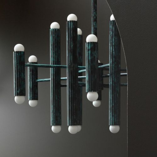 Vesta Round 24 – Lustre suspension – Schwung – Laiton massif – 24 LED E14 – Ø 80 cm