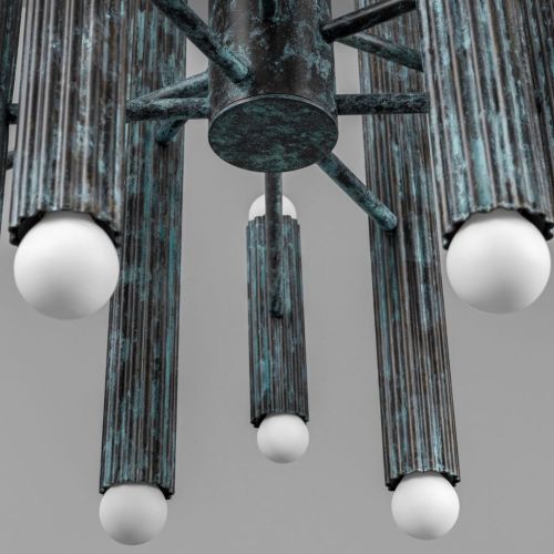 Vesta Round 24 – Kronleuchter / Pendelleuchte – Schwung – Massives Messing – 24 E14 LEDs – Ø 80 cm