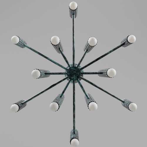 Vesta Round 24 – Lustre suspension – Schwung – Laiton massif – 24 LED E14 – Ø 80 cm