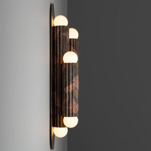 Vesta Triple 2 – Wall / Ceiling Light – Schwung – Solid Brass – 6 E14 LEDs – H 46 cm