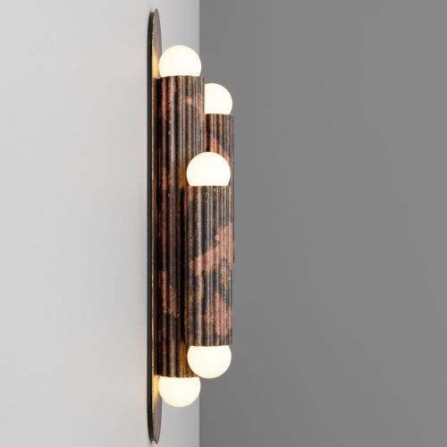 Vesta Triple 2 – Wall / Ceiling Light – Schwung – Solid Brass – 6 E14 LEDs – H 46 cm