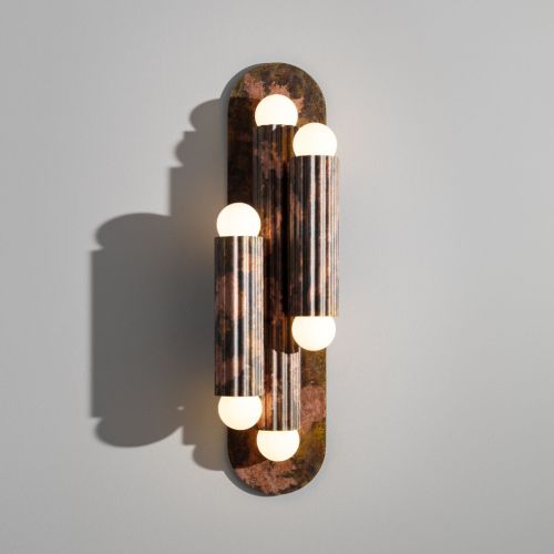 Vesta Triple 2 – Wall / Ceiling Light – Schwung – Solid Brass – 6 E14 LEDs – H 46 cm