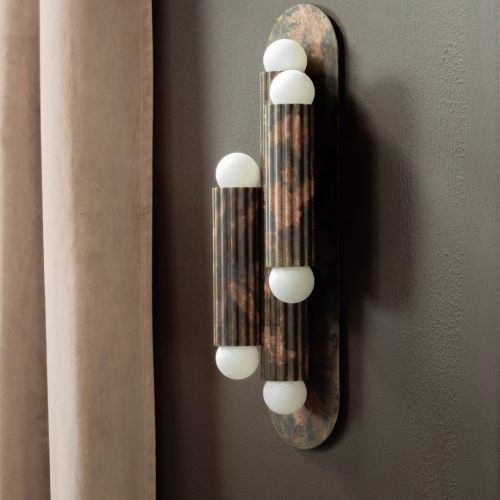 Vesta Triple 2 – Wall / Ceiling Light – Schwung – Solid Brass – 6 E14 LEDs – H 46 cm 2