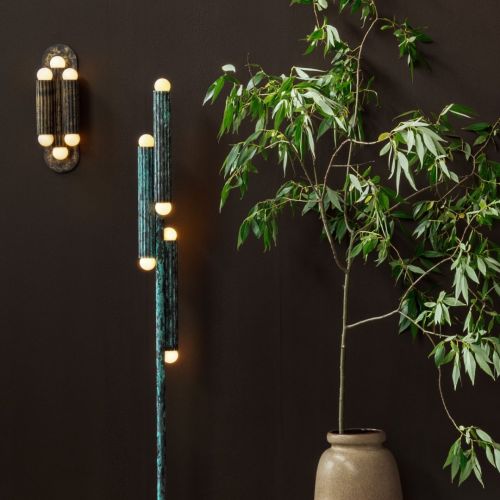 Vesta Triple – Wand- / Deckenleuchte – Schwung – Massives Messing – 6 E14 LEDs – H 38 cm 2