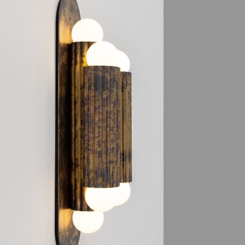 Vesta Triple – Wall / Ceiling Light – Schwung – Solid Brass – 6 E14 LEDs – H 38 cm
