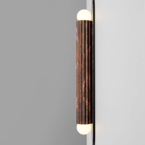 Vesta MD – Applique murale / Plafonnier – Schwung – Laiton massif – 2 LED E14 – H 38 cm