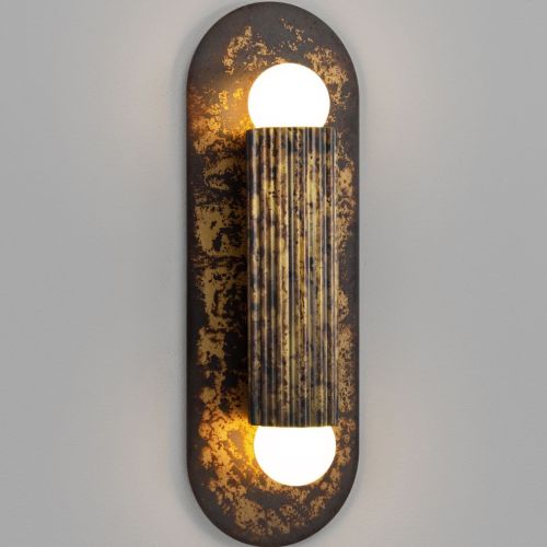 Vesta SM – Wall / Ceiling Light – Schwung – Solid Brass – 2 E14 LEDs – H 31 cm