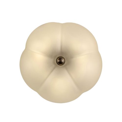 Hana MD – Applique murale / Plafonnier – Schwung – Verre opalin dépoli et laiton – 3 LED E14 – Ø 34 cm