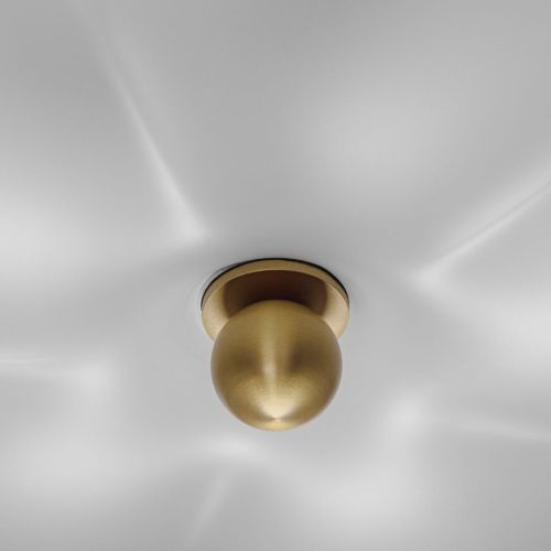 Hana LG – Wall / Ceiling Light – Schwung – Sandblasted Borosilicate Glass & Brass – E14 LED – Ø 49 cm