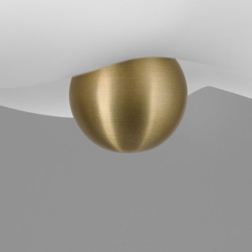 Hana LG – Wand- / Deckenleuchte – Schwung – Sandgestrahltes Borosilikatglas und Messing – E14 LED – Ø 49 cm